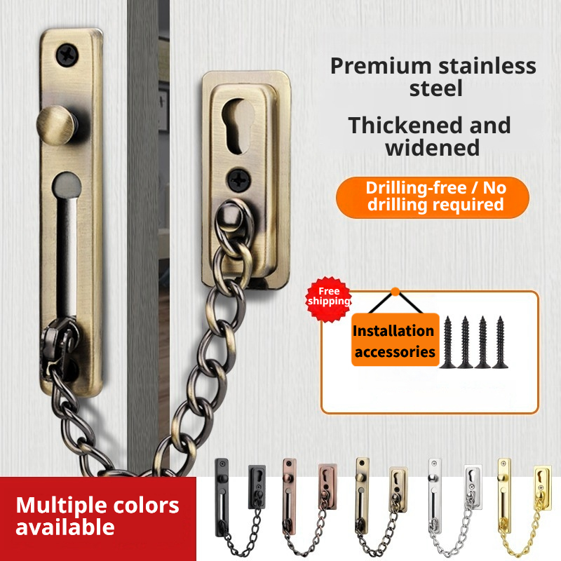 Heavy-Duty Polished Press Latc - Security Chain Door 评论和价格