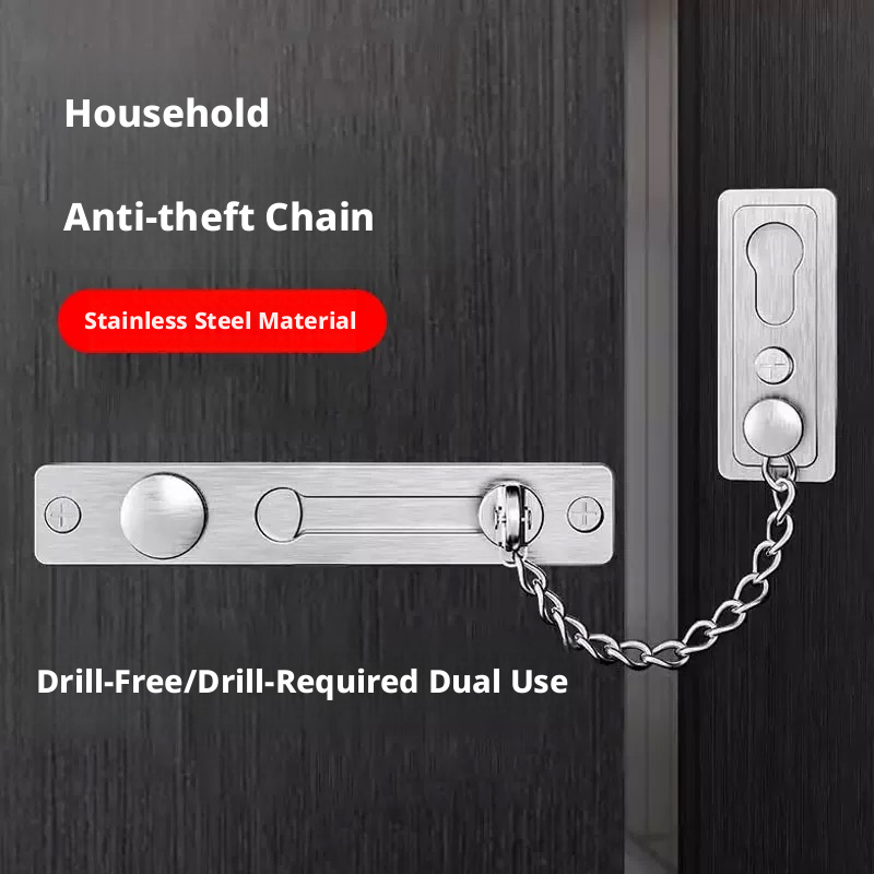 Heavy-Duty Polished Press Latc - Security Chain Door 评论和价格
