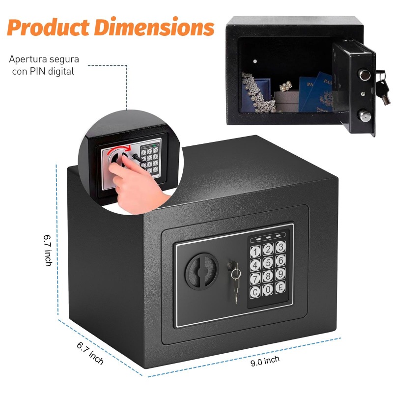 Digital Electronic Safe Box wi - Lockbox Key Secure 评论和价格