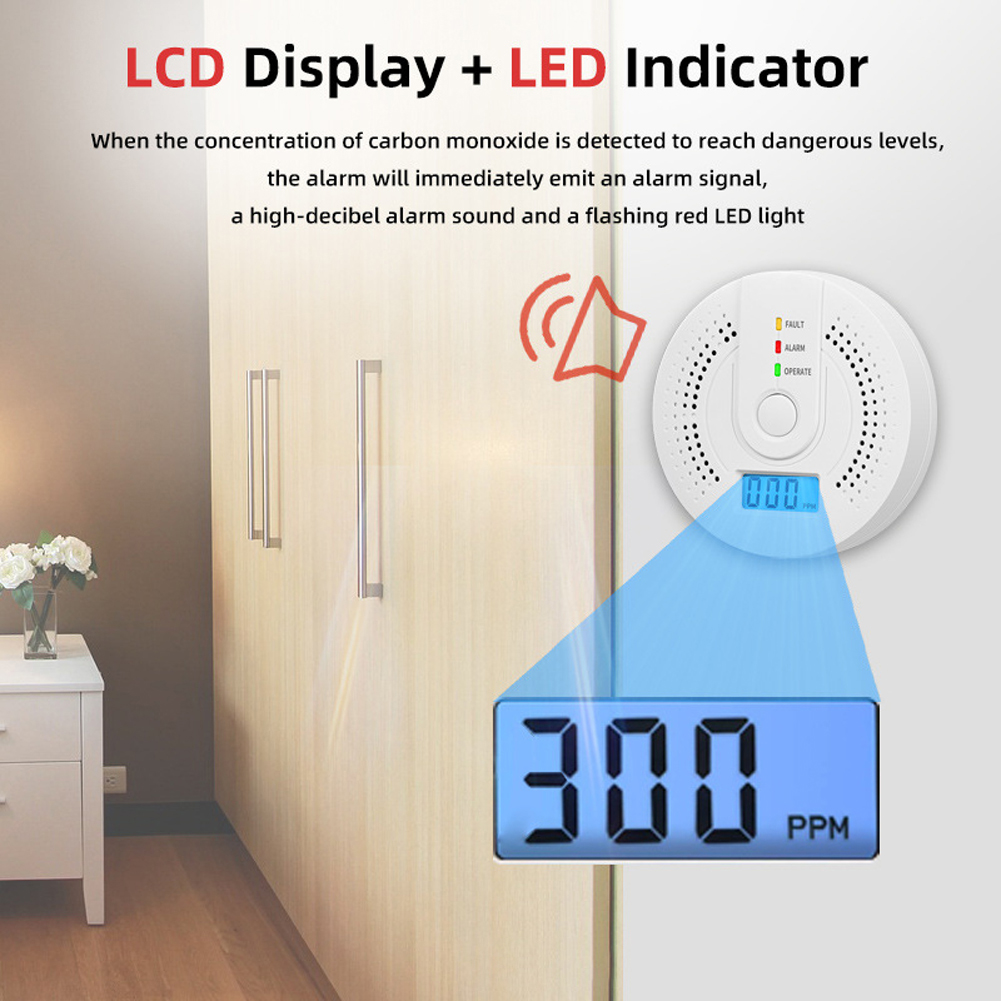 5-1PCS Digital Carbon Monoxide - Smoke Detector Interconnected 评论和价格