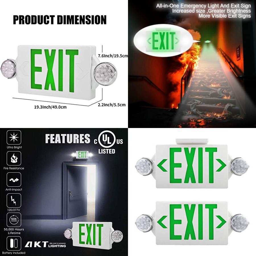 Emergency Exit Light, Adjustab - Emergency Exit Sign 评论和价格