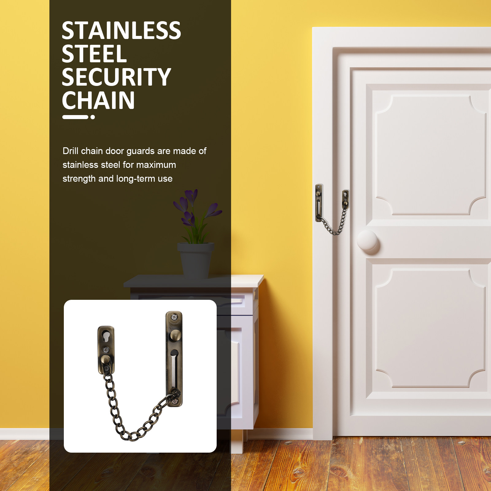 Punch Free Door Chain Lock Sta - Security Chain Door 评论和价格