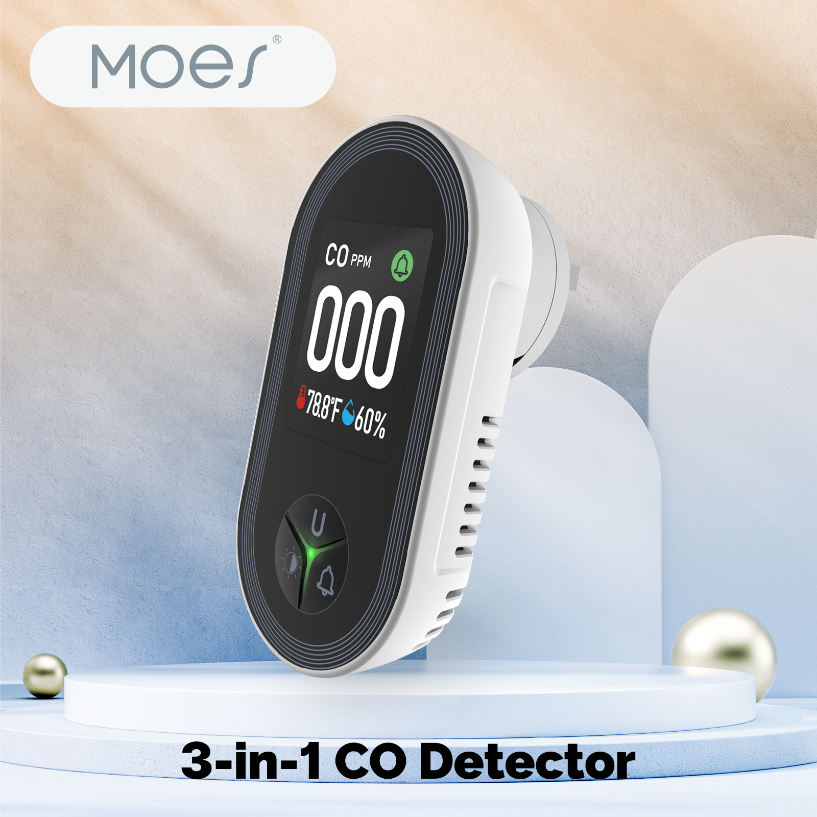 MOES 3-in-1 Plug-in CO Detecto - Co Detector Plug 评论和价格