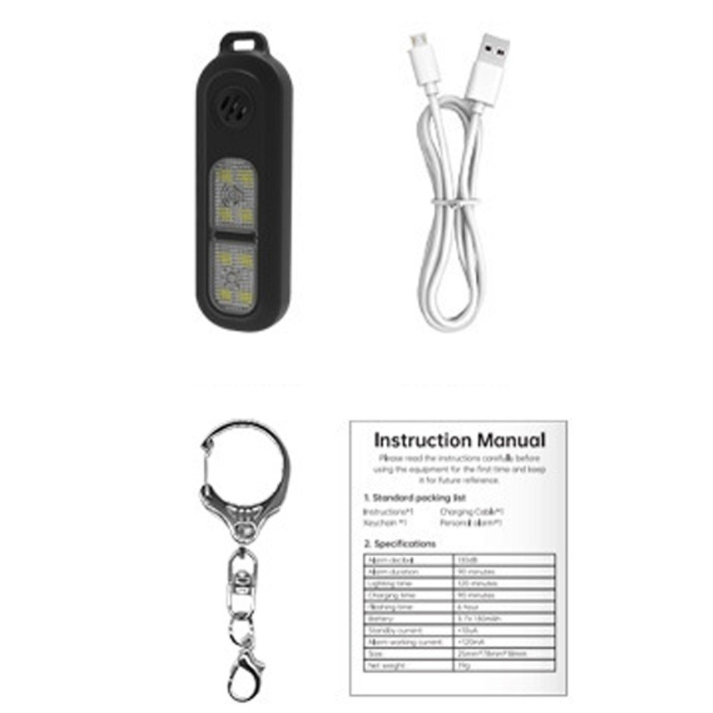 130dB Night Running Safety War - Personal Alarm Keychain 评论和价格