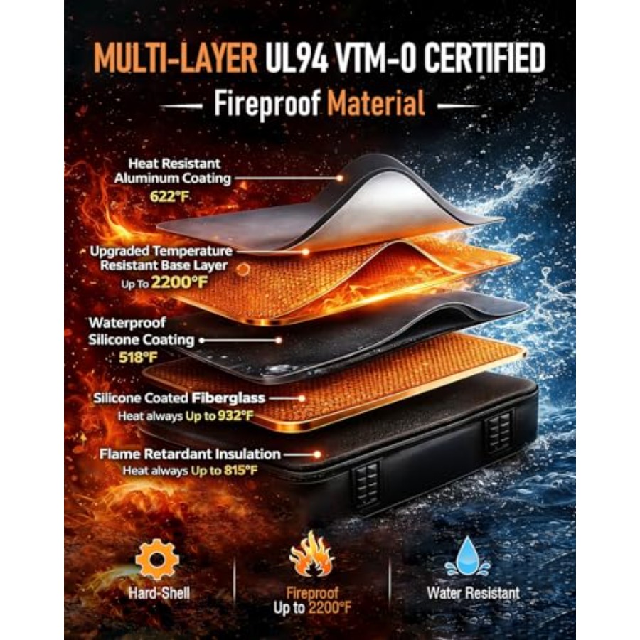 Fireproof Document Box - Hard- - Fire Safe Document 评论和价格