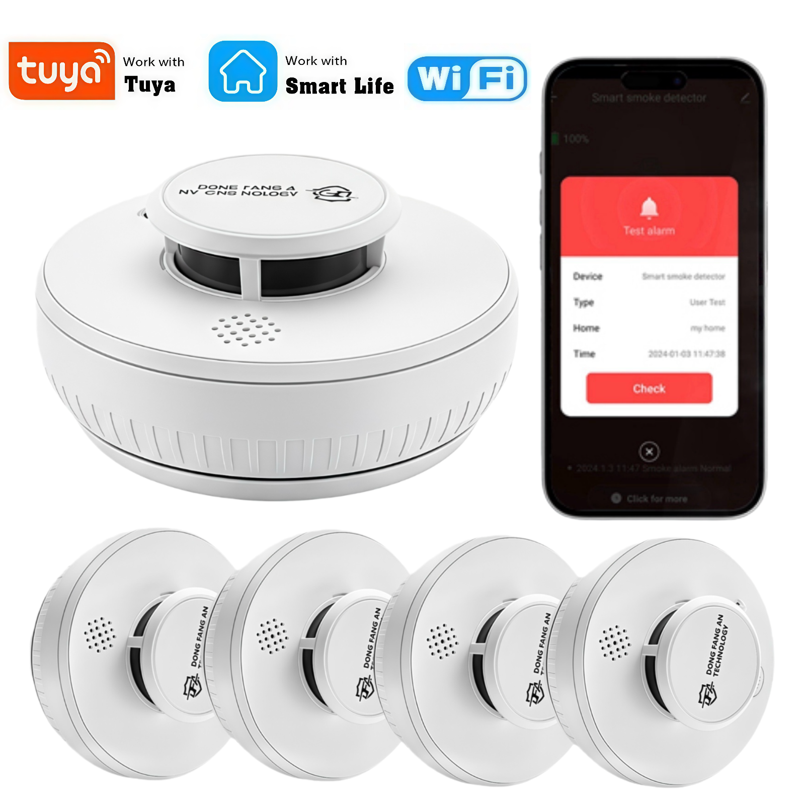 DFA Wifi Smoke Detector 2 in1  - Smoke Detector Interconnected 评论和价格