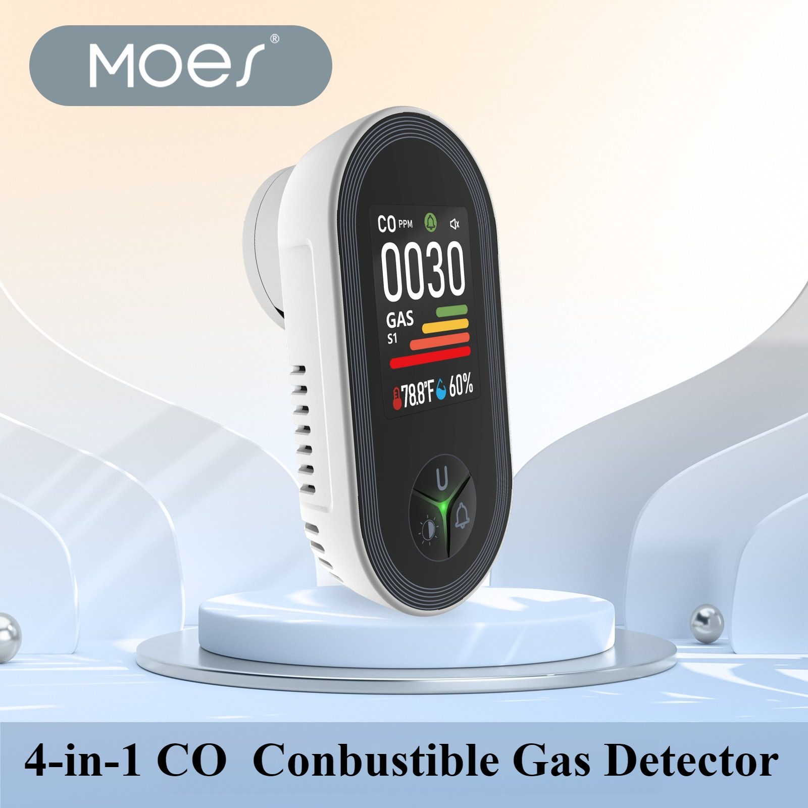 MOES 4-in-1 Plug-in Gas Detect - Co Detector Plug 评论和价格