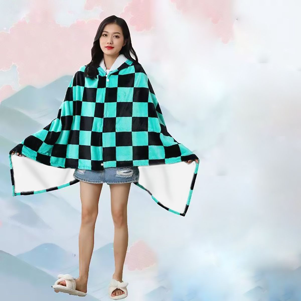Anime Flannel Blanket Hoodie S - Fire Blanket Kitchen 评论和价格
