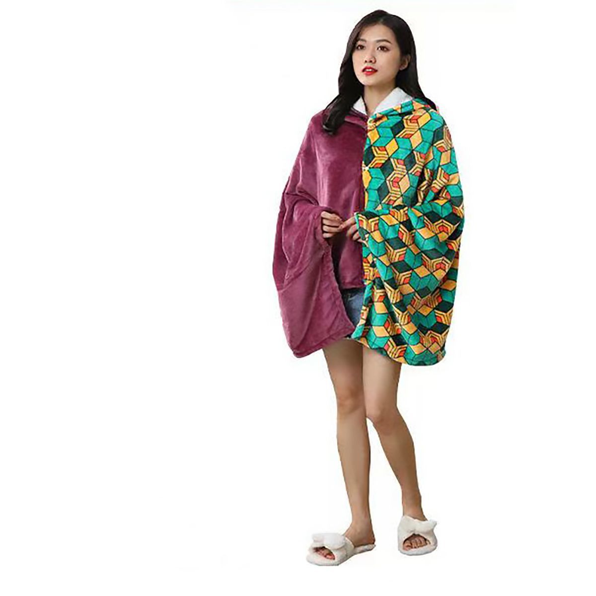 Anime Flannel Blanket Hoodie S - Fire Blanket Kitchen 评论和价格