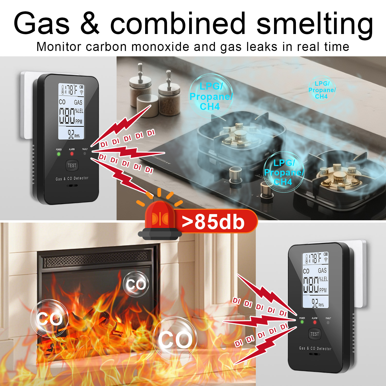Natural Gas & Carbon Monoxide  - Co Detector Plug 评论和价格