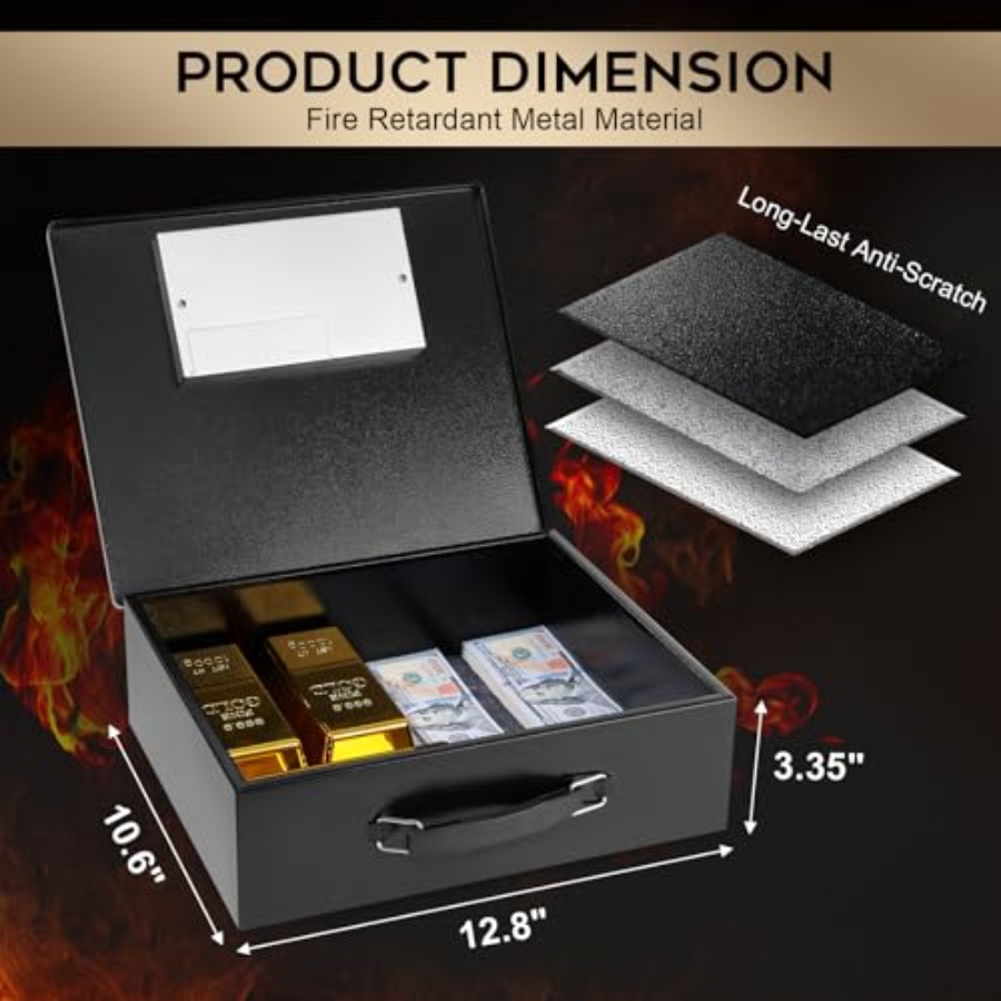 Portable Metal Safe Box with D - Fire Safe Document 评论和价格