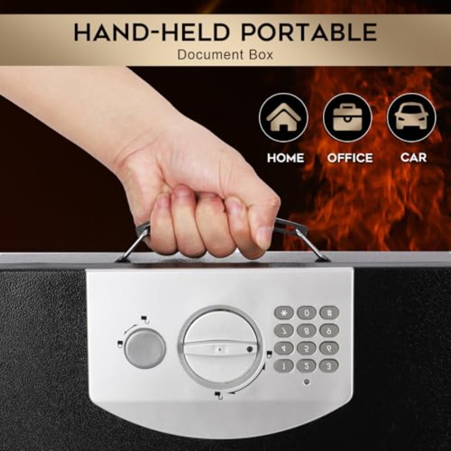 Portable Metal Safe Box with D - Fire Safe Document 评论和价格