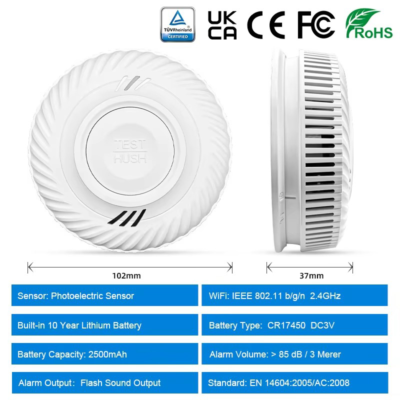WiFi Tuya Smart Smoke Detector - Smoke Detector Interconnected 评论和价格