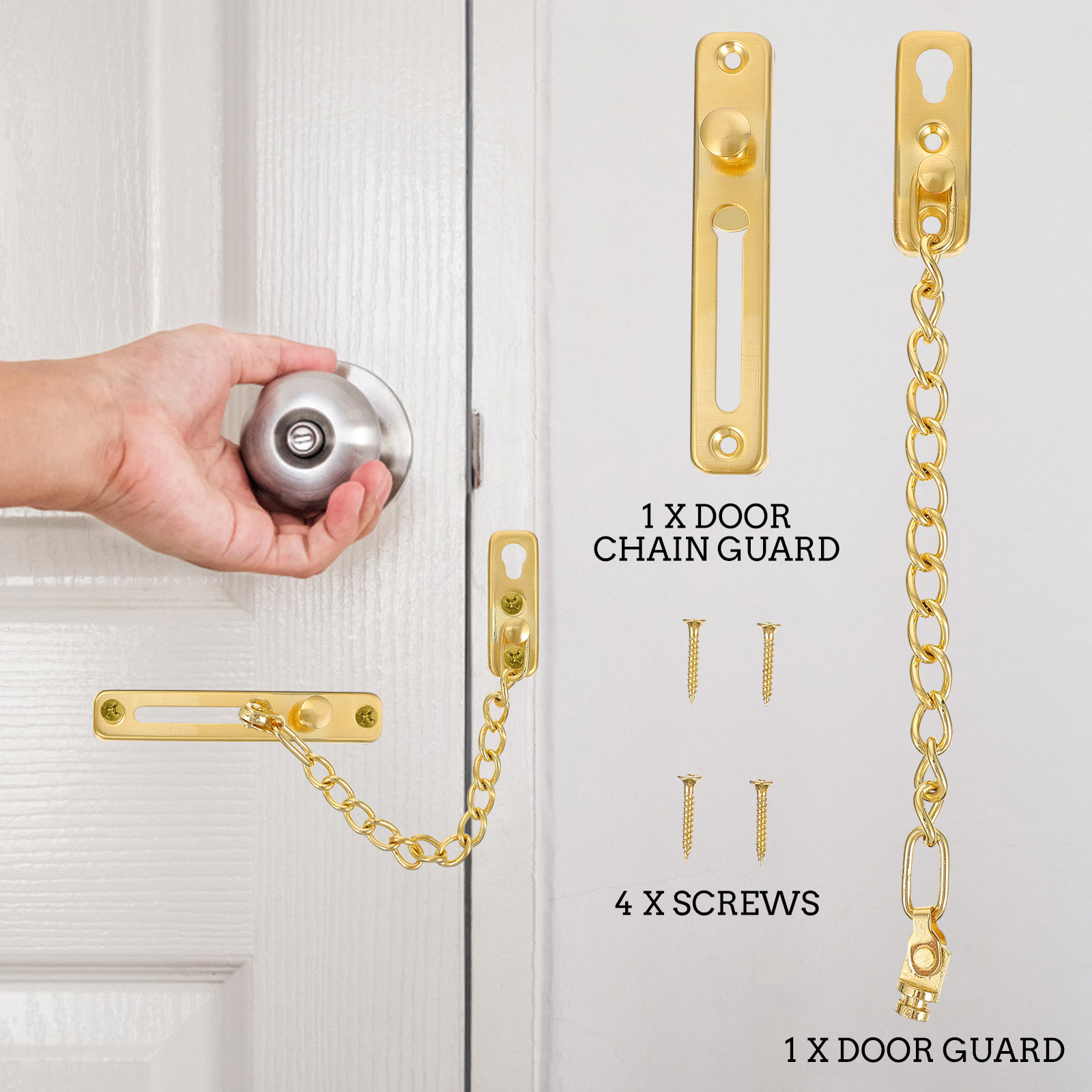1Set Premium Stainless Steel D - Security Chain Door 评论和价格