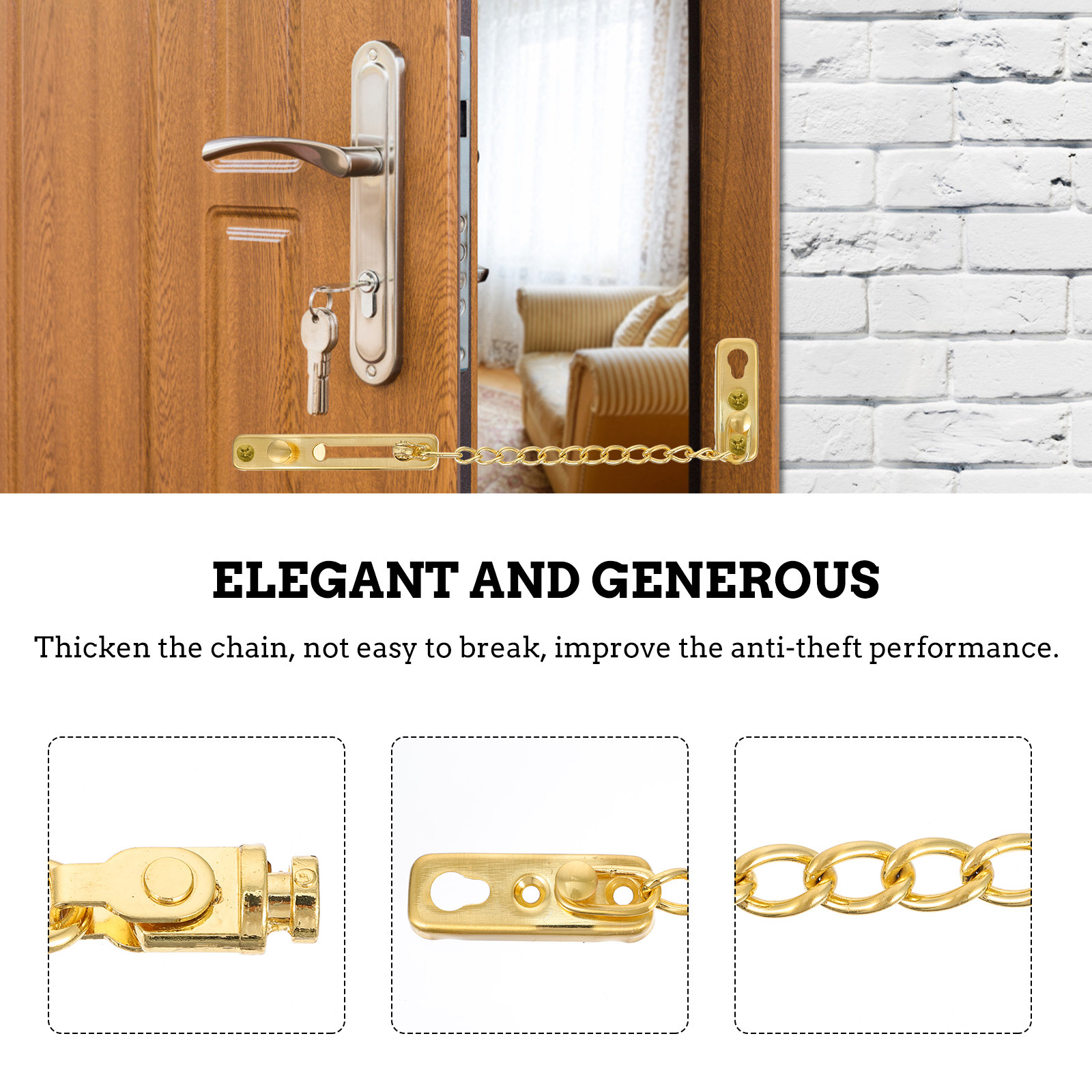 1Set Premium Stainless Steel D - Security Chain Door 评论和价格